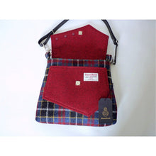 Load image into Gallery viewer, Harris Tweed Aylsham Shoulder Bag, Crossbody Bag - Blue & Red Check