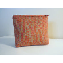 Load image into Gallery viewer, Harris Tweed Cosmetic Bag - Orange Herringbone