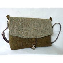 Load image into Gallery viewer, Harris Tweed Bag - Ingleborough Messenger Bag - Green & Herringbone