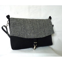 Load image into Gallery viewer, Harris Tweed Bag - Ingleborough Messenger Bag - Black & Grey