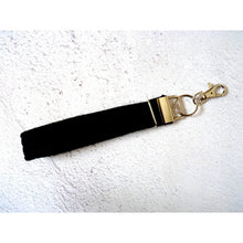 Load image into Gallery viewer, Black Harris Tweed keyring