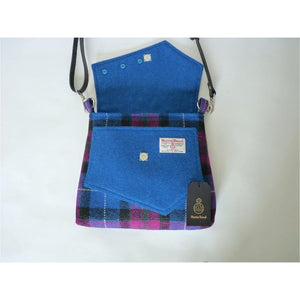 Harris Tweed shoulder bag - bright blue and pink check