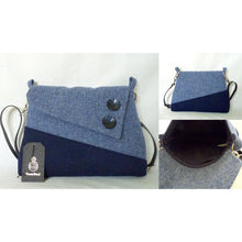 Load image into Gallery viewer, Harris Tweed Sedgeford Shoulder Bag, Crossbody Bag – Two Tone Blue
