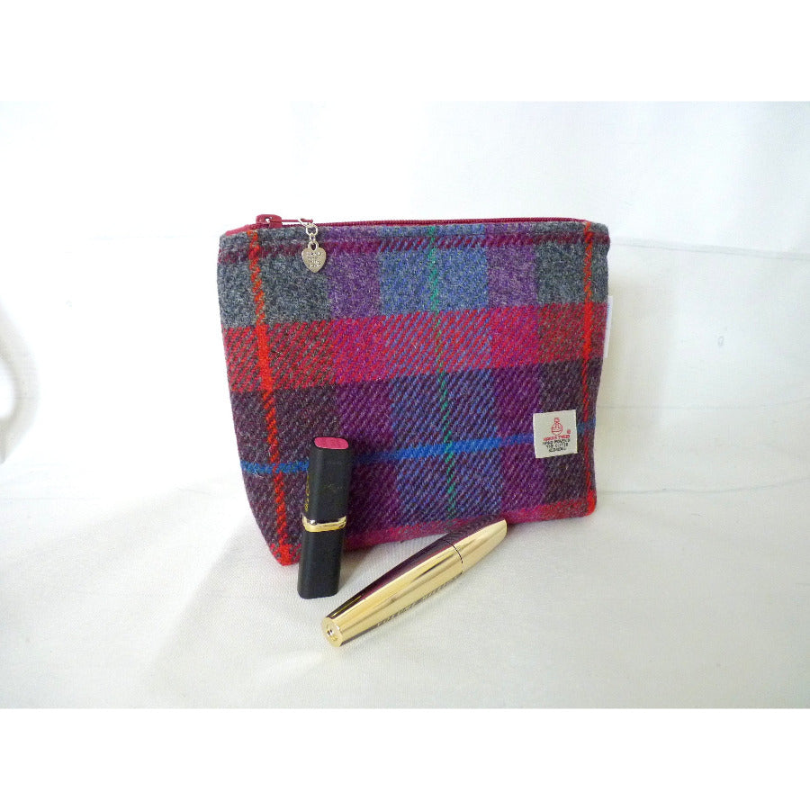 Harris Tweed Cosmetic Bag Bright Multi Check