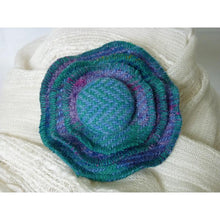 Load image into Gallery viewer, Mint &amp; purple check harris tweed three layer brooch