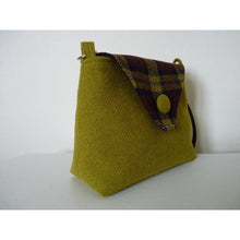 Load image into Gallery viewer, Harris Tweed Langthwaite Shoulder Bag – Acid Green &amp; Check