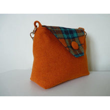 Load image into Gallery viewer, Harris Tweed Langthwaite Shoulder Bag – Orange &amp; Check