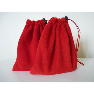 English stirrup covers - bright red fleece