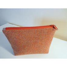 Load image into Gallery viewer, Harris Tweed Cosmetic Bag - Orange Herringbone