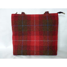 Load image into Gallery viewer, Red &amp; brown check Harris Tweed tote bag