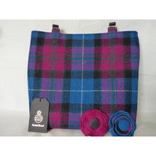 Load image into Gallery viewer, Blue &amp; cerise check tweed tote