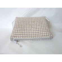 Load image into Gallery viewer, Harris Tweed Cosmetic Bag, Makeup Bag - Cream, Grey &amp; Pink Houndstooth Check